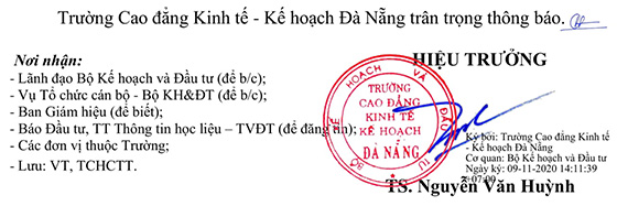 Trường Cao đẳng Kinh tế - Kế hoạch Đà Nẵng tuyển dụng viên chức năm 2020
