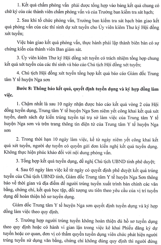 TTYT huyện Nga Sơn, Thanh Hóa tuyển dụng viên chức TYT cấp xã đợt 1 năm 2020