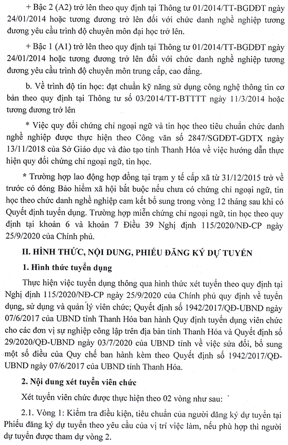 TTYT huyện Nga Sơn, Thanh Hóa tuyển dụng viên chức TYT cấp xã đợt 1 năm 2020