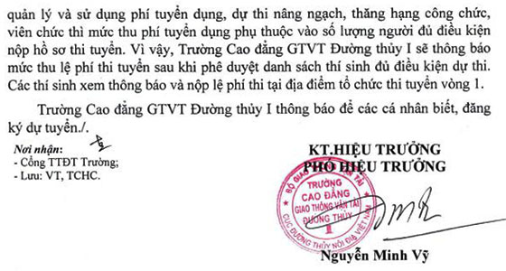Trường Cao đẳng GTVT đường thủy I tuyển dụng viên chức năm 2020