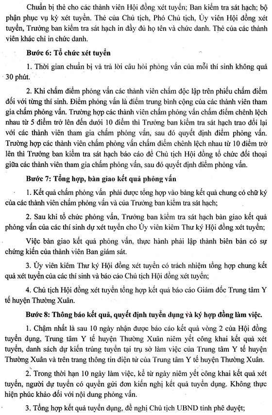 TTYT huyện Thường Xuân tuyển dụng viên chức TYT cấp xã năm 2020