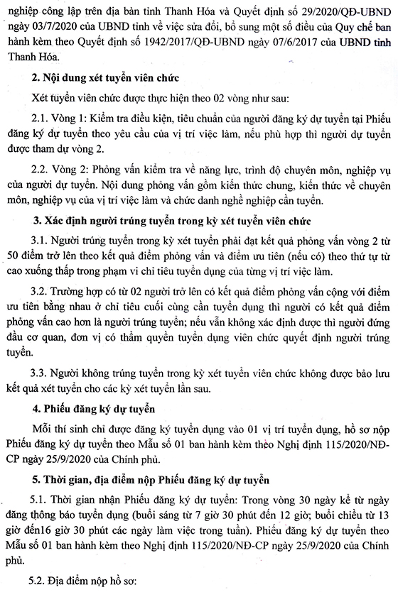 TTYT huyện Thường Xuân tuyển dụng viên chức TYT cấp xã năm 2020