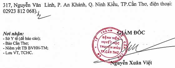 Bệnh viện Huyết học và Truyền máu thành phố Cần Thơ tuyển dụng viên chức đợt 2 năm 2020