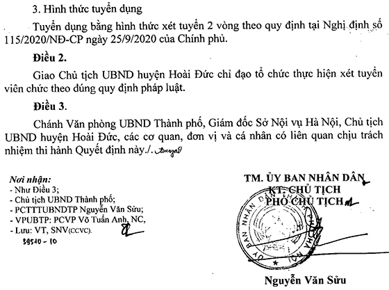 UBND TP. Hà Nội tuyển dụng viên chức làm việc tại các đơn vị sự nghiệp thuộc UBND huyện Hoài Đức năm 2020