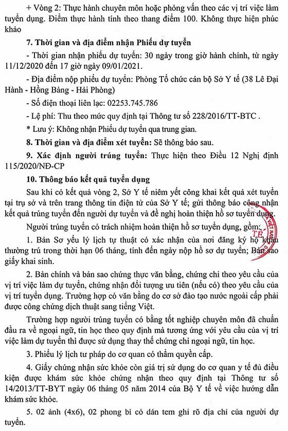 TTYT huyện Cát Hải, Hải Phòng tuyển dụng viên chức năm 2020