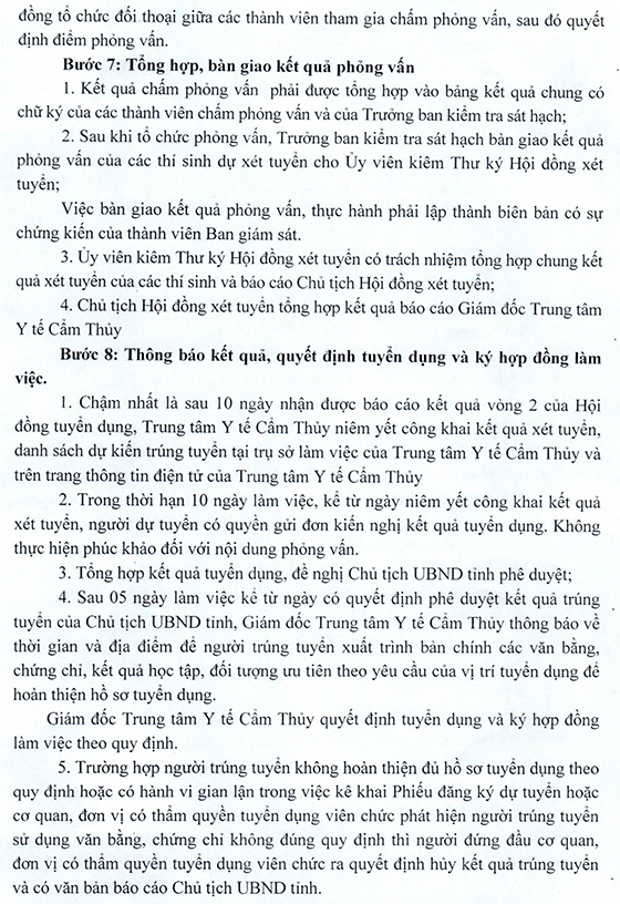 Trung tâm Y tế huyện Cẩm Thủy, Thanh Hóa tuyển dụng viên chức TYT cấp xã năm 2020