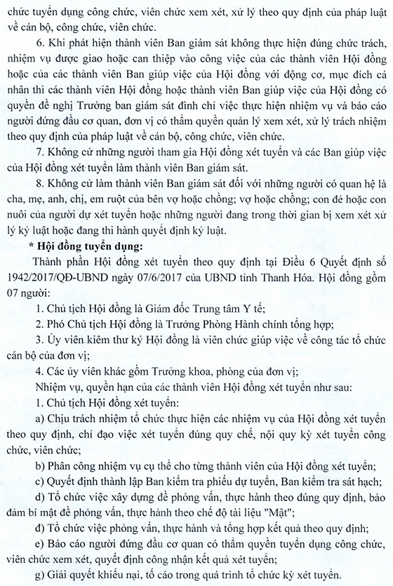 Trung tâm Y tế huyện Cẩm Thủy, Thanh Hóa tuyển dụng viên chức TYT cấp xã năm 2020