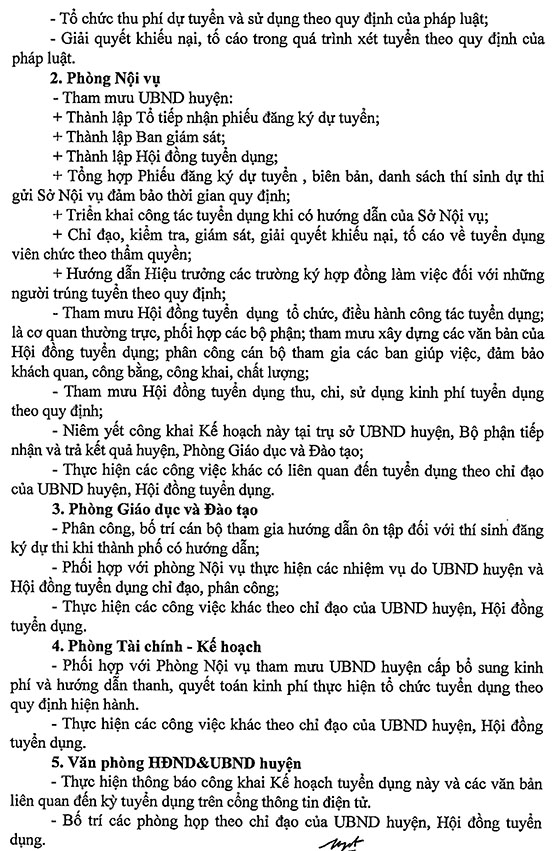 UBND huyện Gia Lâm, TP.Hà Nội tuyển dụng giáo viên và nhân viên trường học năm 2020