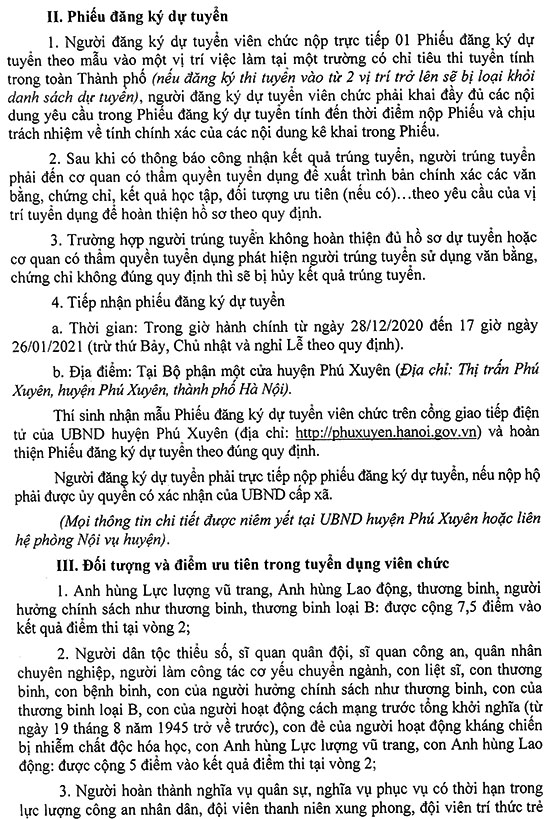 UBND huyện Phú Xuyên, TP. Hà Nội tuyển dụng giáo viên và nhân viên trường học năm 2020