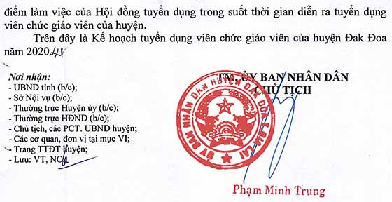 UBND huyện Đak Đoa, Gia Lai tuyển dụng viên chức giáo viên năm 2020