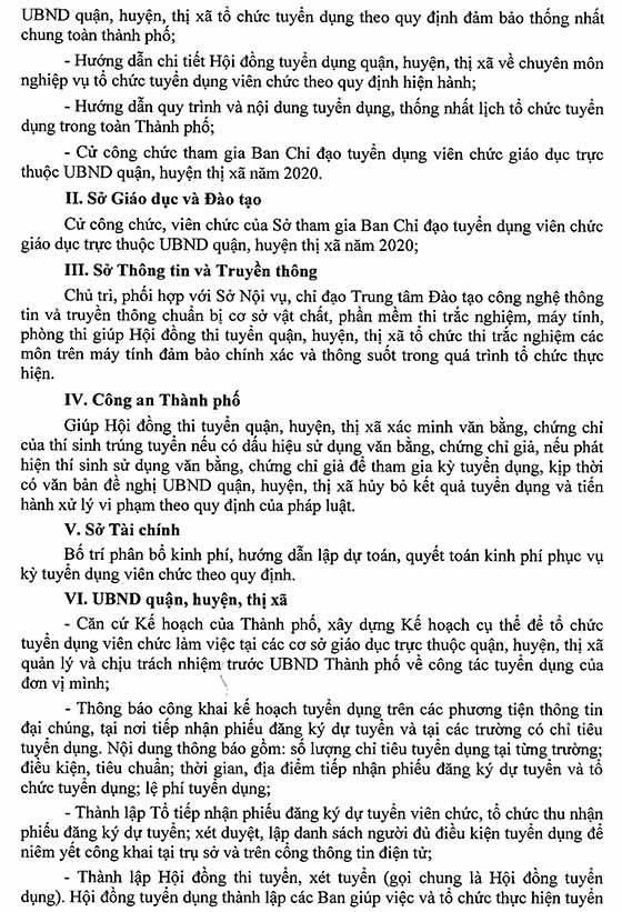 UBND thành phố Hà Nội tuyển dụng viên chức giáo dục trực thuộc UBND quận, huyện, thị xã năm 2020