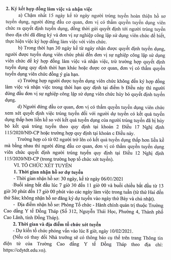 Trường Cao đẳng Y tế Đồng Tháp tuyển dụng viên chức năm 2021