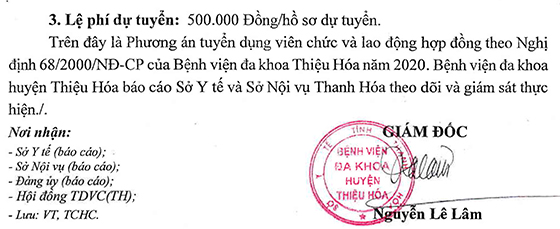 Bệnh viện đa khoa huyện Thiệu Hóa, Thanh Hóa tuyển dụng viên chức và LĐHĐ năm 2020