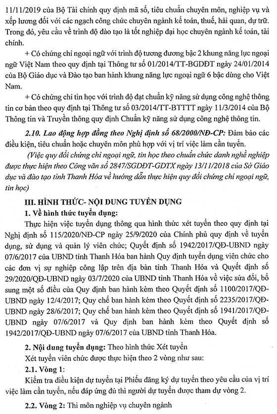 Bệnh viện đa khoa huyện Thiệu Hóa, Thanh Hóa tuyển dụng viên chức và LĐHĐ năm 2020