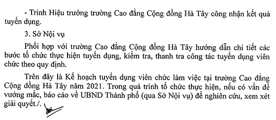  Trường Cao đẳng Cộng đồng Hà Tây tuyển dụng viên chức năm 2021