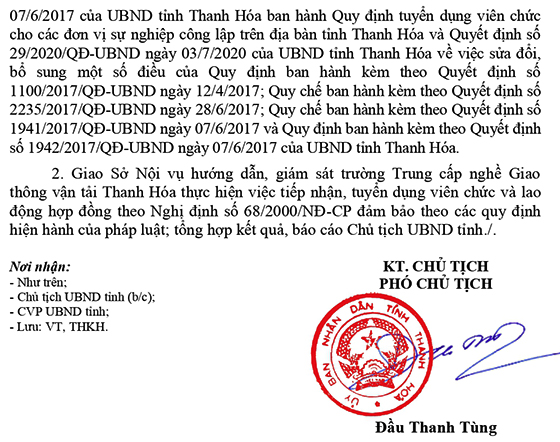 Trường Trung cấp Nghề GTVT Thanh Hóa tuyển dụng viên chức và LĐHĐ năm 2021