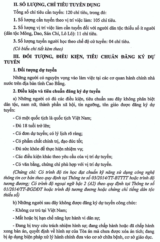 UBND tỉnh Cao Bằng tuyển dụng công chức năm 2021
