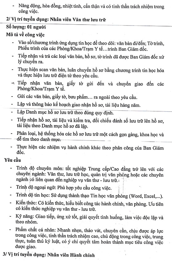 TTYT Quận 11, TP. Hồ Chí Minh tuyển dụng nhân sự năm 2021