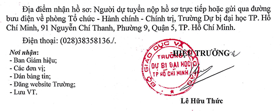 Trường Dự bị đại học TP. Hồ Chí Minh tuyển dụng viên chức năm 2021