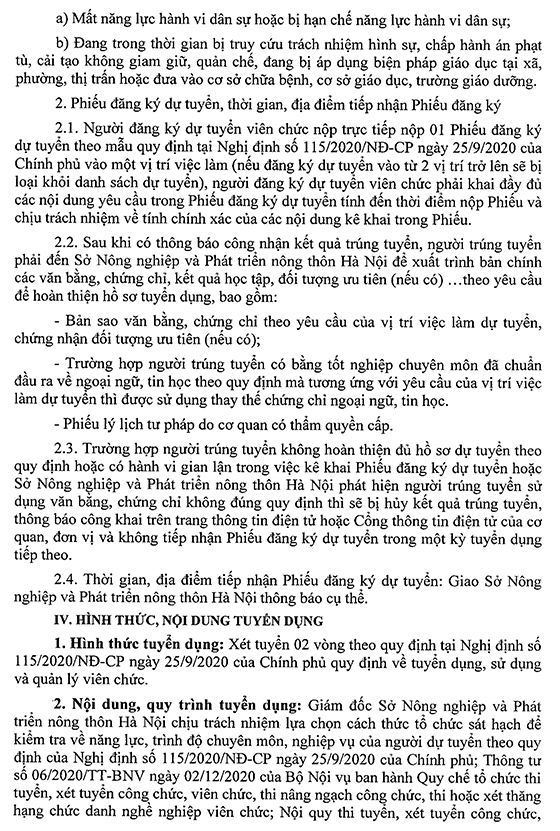 Chi cục Chăn nuôi và Thú y - Sở Nông nghiệp và Phát triển nông thôn Hà Nội tuyển dụng viên chức năm 2021