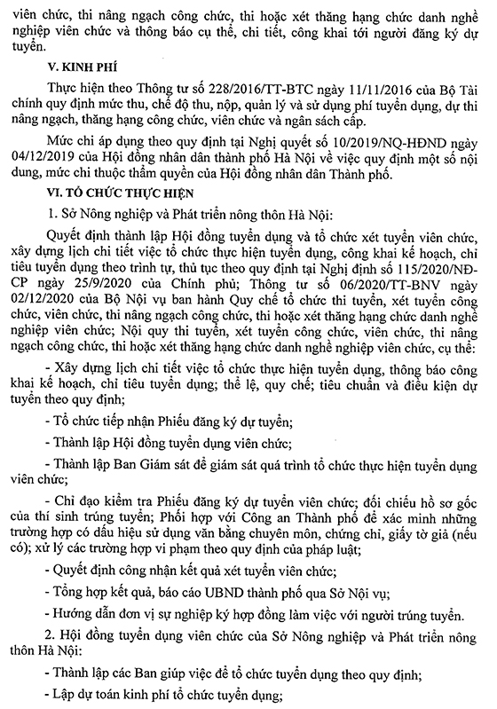 Chi cục Chăn nuôi và Thú y - Sở Nông nghiệp và Phát triển nông thôn Hà Nội tuyển dụng viên chức năm 2021