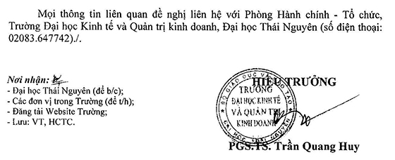 Trường ĐH Kinh tế và QTKD - ĐH Thái Nguyên tuyển dụng viên chức năm 2021