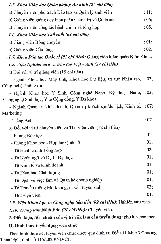 Đại học Đà Nẵng tuyển dụng viên chức làm việc tại các đơn vị thuộc và trực thuộc năm 2021