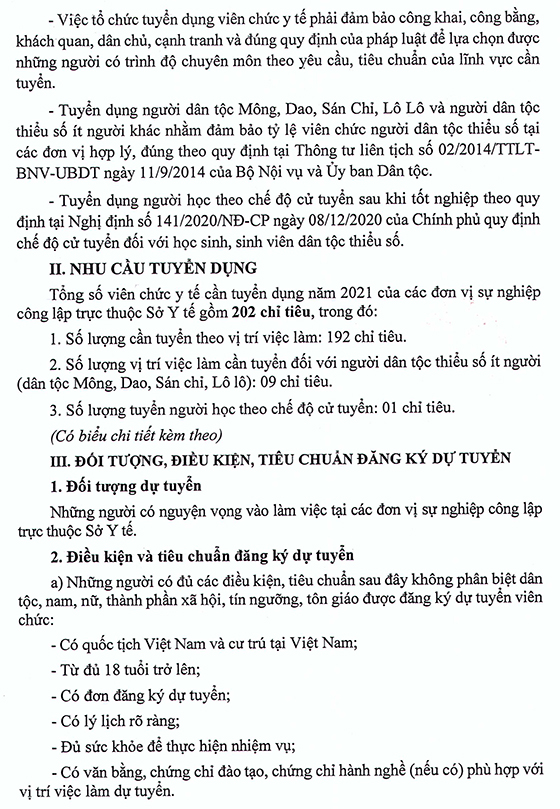 UBND tỉnh Cao Bằng tuyển dụng viên chức y tế năm 2021