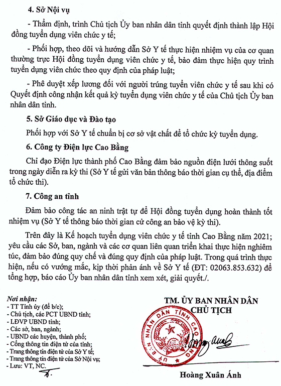 UBND tỉnh Cao Bằng tuyển dụng viên chức y tế năm 2021