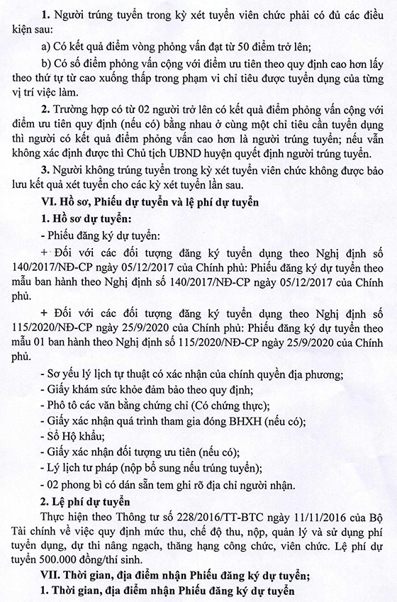 UBND huyện Đakrông, Quảng Trị thông báo tuyển dụng viên chức sự nghiệp năm 2021