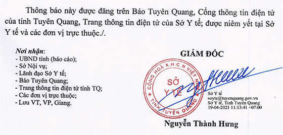 Sở Y tế tỉnh Tuyên Quang tiếp nhận viên chức Kế toán viên 6 tháng cuối năm 2020