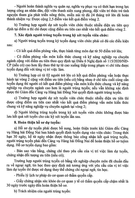Cảng vụ Hàng hải Đồng Nai tuyển dụng viên chức lần 2 năm 2021